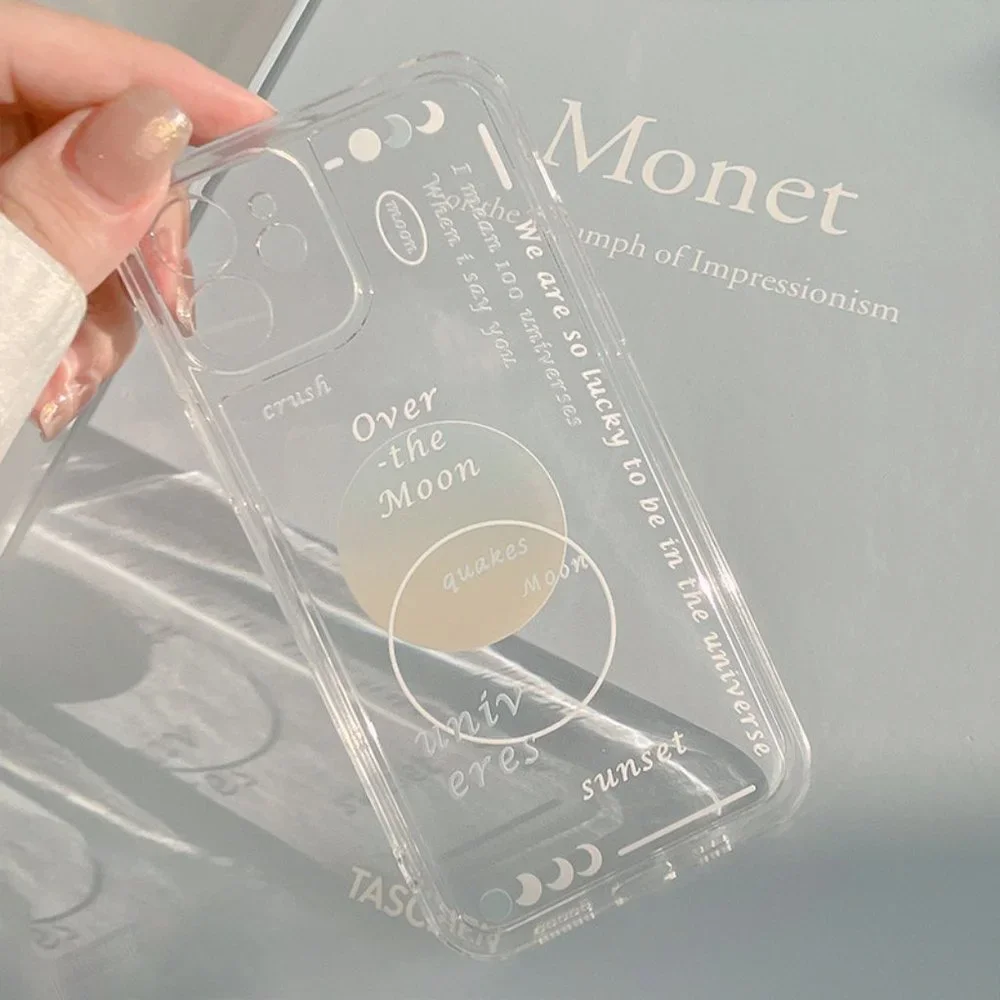 NEW iPhone 13/Pro/Max Moon Pattern Painted Clear iPhone case